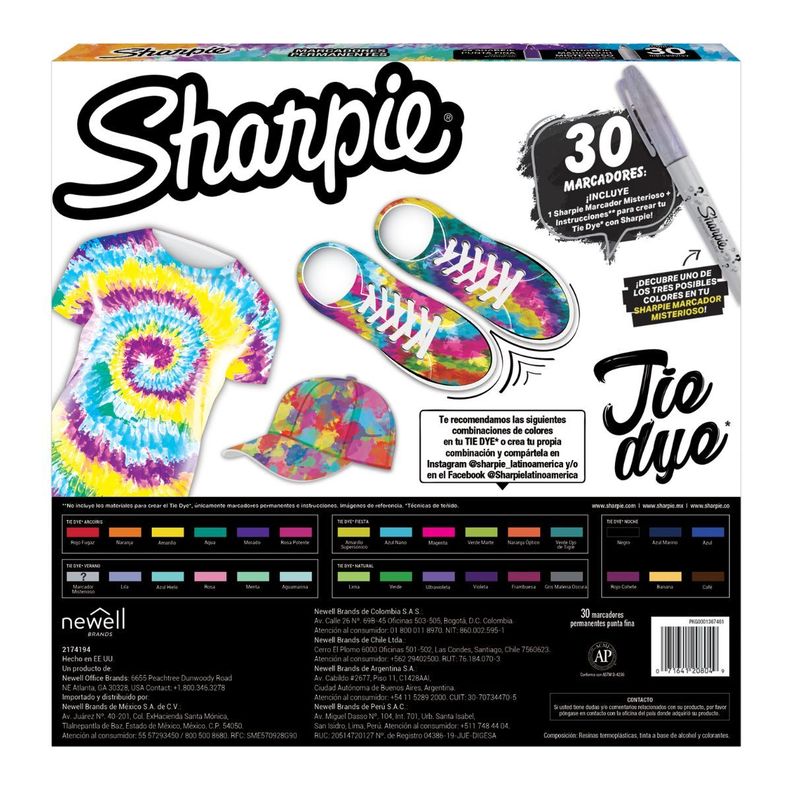 Ruleta 30 Marcadores Sharpie Tie Dye con Marcador Misterioso-1
