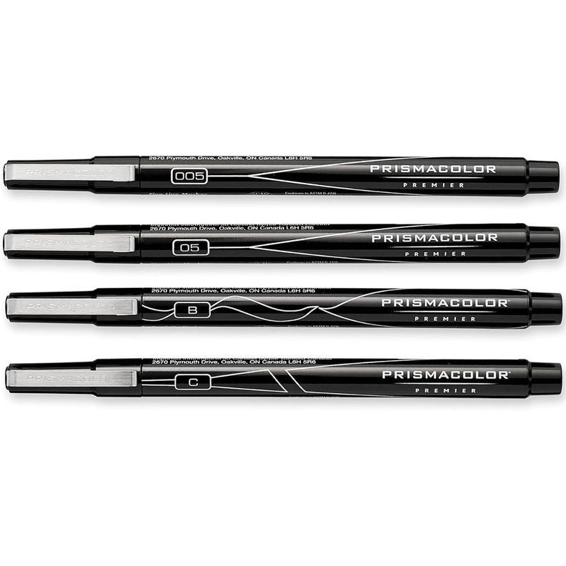Tiralíneas y Marcador Prismacolor Premier Set 4 Negros-1