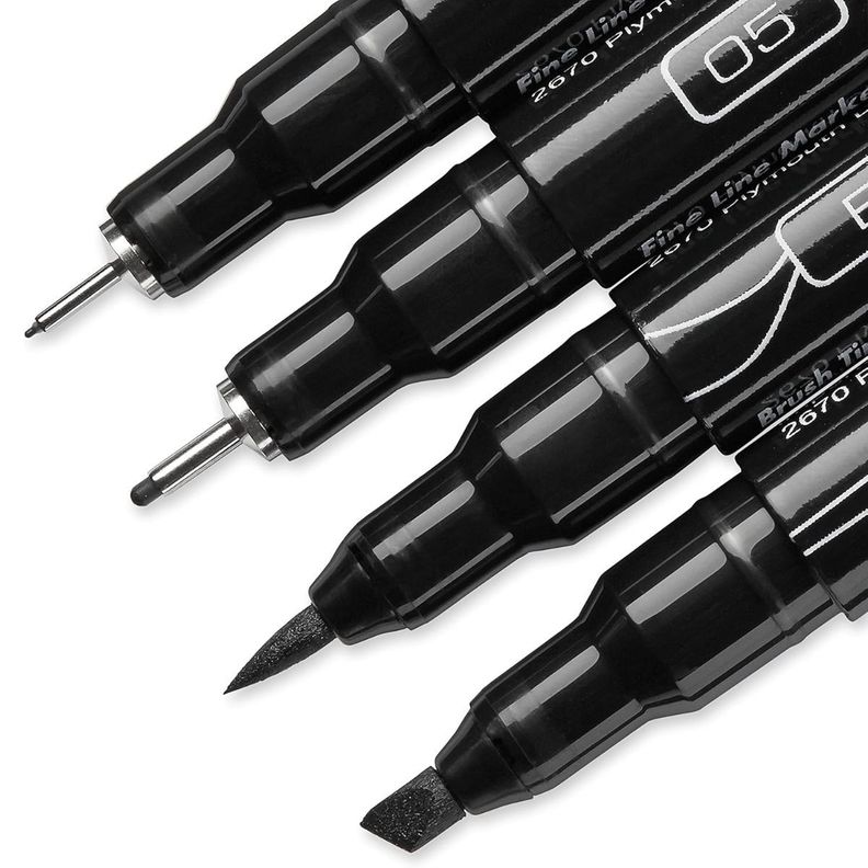 Tiralíneas y Marcador Prismacolor Premier Set 4 Negros-2