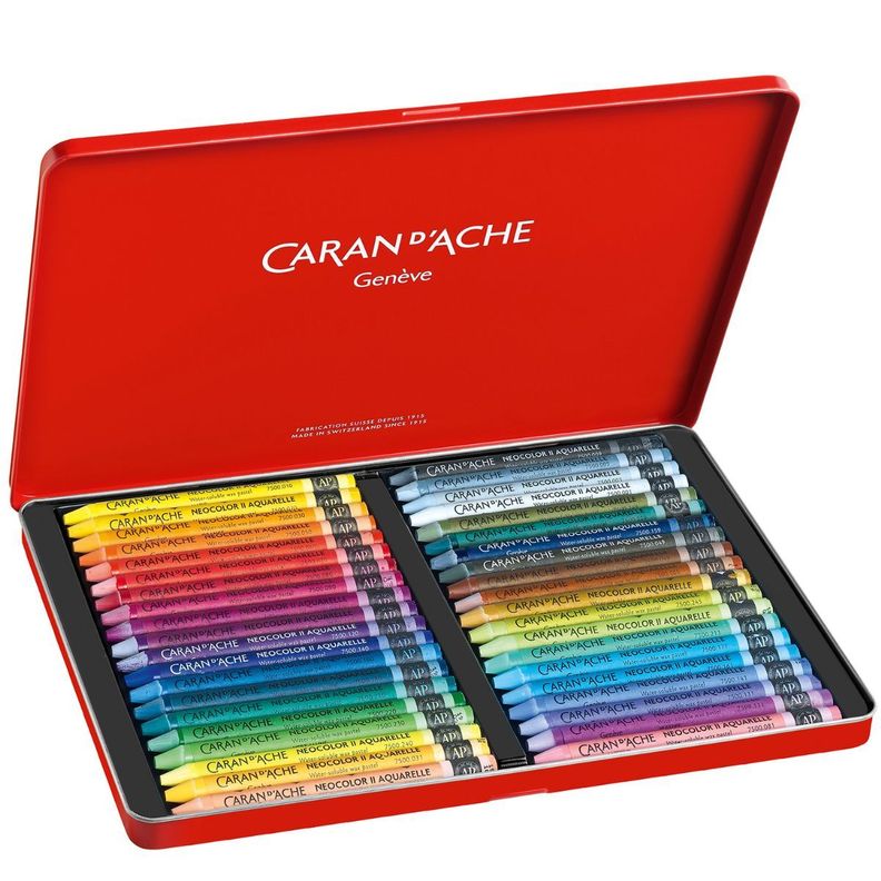 Pasteles De Cera Neocolor II Caran d Ache Set 40 Colores-1