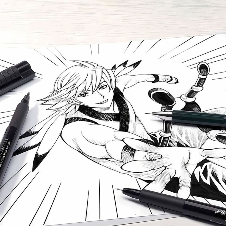 Set 4 Tiralíneas Manga Negros Pitt Artist Pen Faber Castell-3