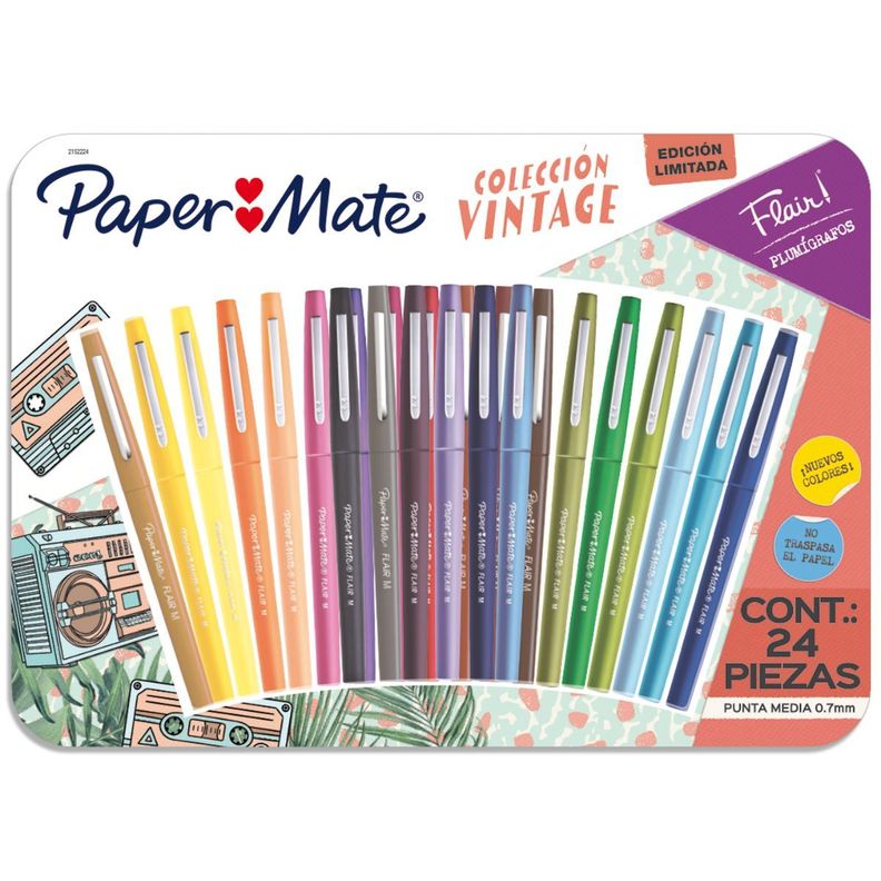 Rotulador Paper Mate Flair Colección Vintage Set Surtido x24-0