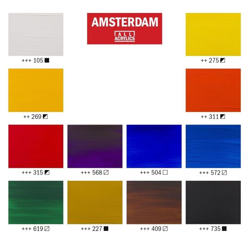 Acrílicos Amsterdam Series Estandar Pack 12x20ml-1