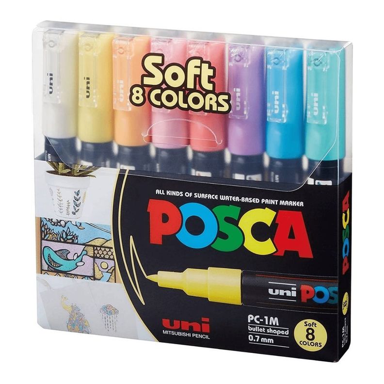 Marcadores Posca 1M Set 8 Colores Pastel-0