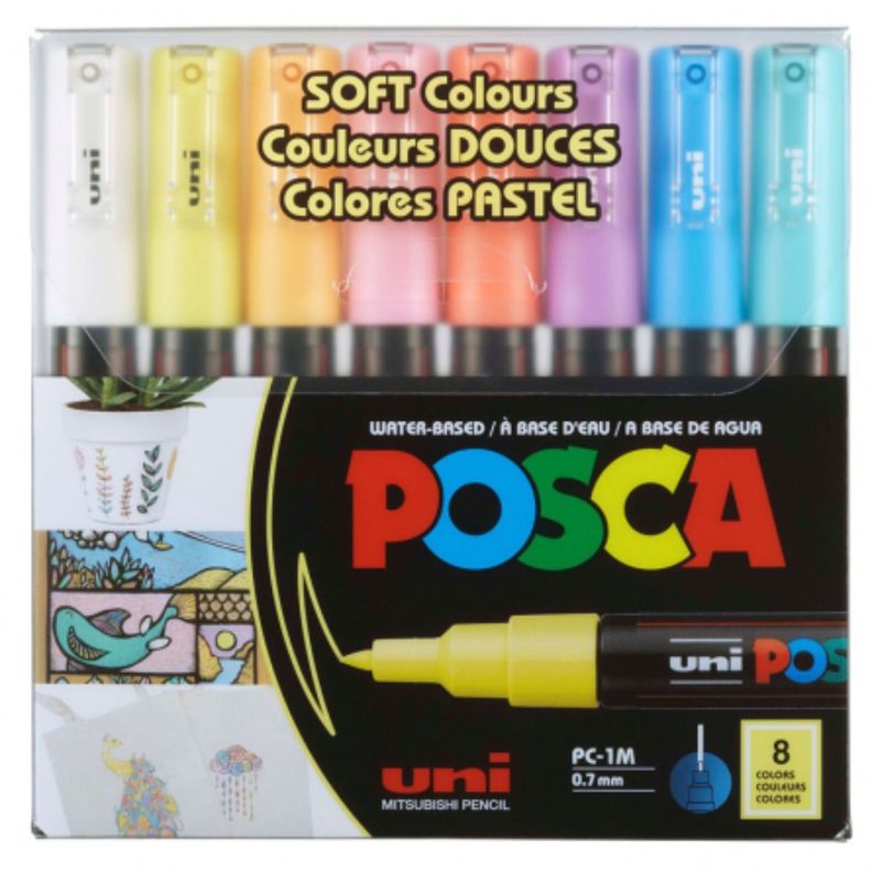 Marcadores Posca 1M Set 8 Colores Pastel-1