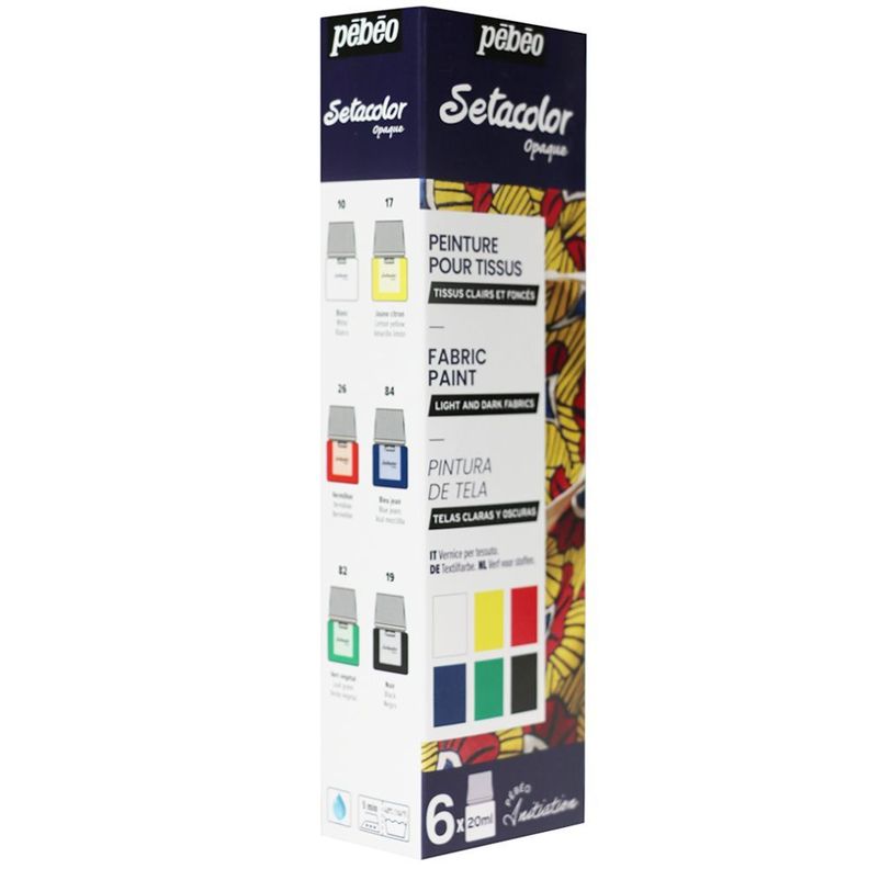 Pintura para Tela Pebeo Setacolor Opaque Set 6 x 20ml-1