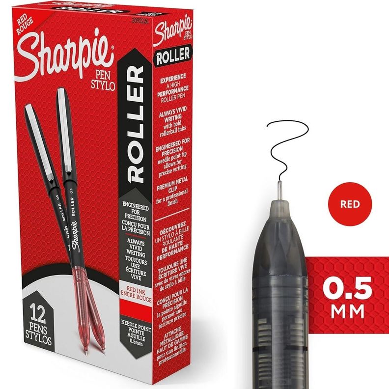 Roller Sharpie Punta Ultrafina Rojo x12-1