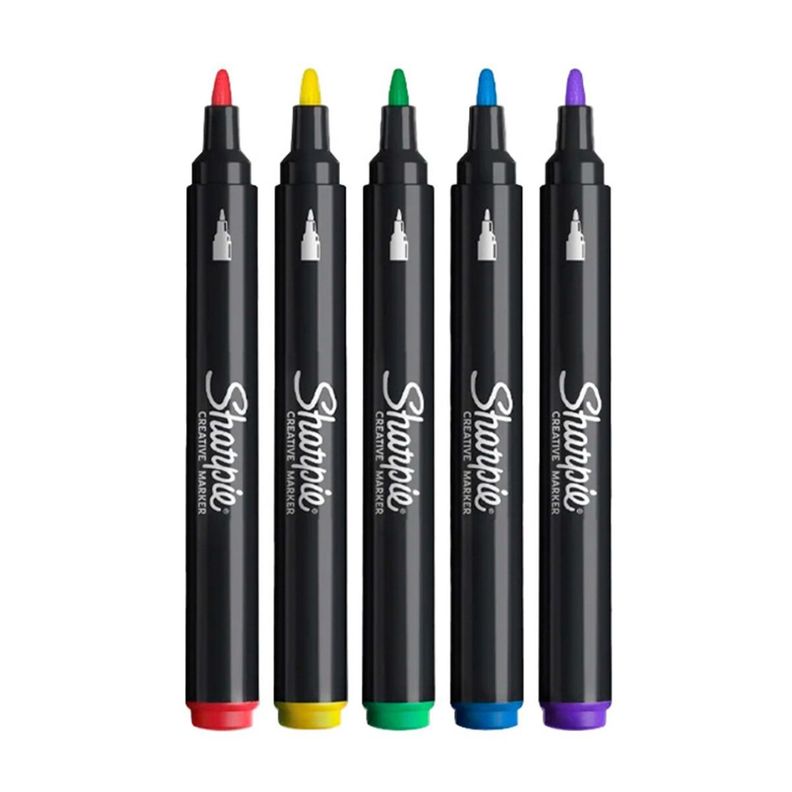 Set 5 Marcadores Acrílicos Sharpie Punta Bala Colores-1