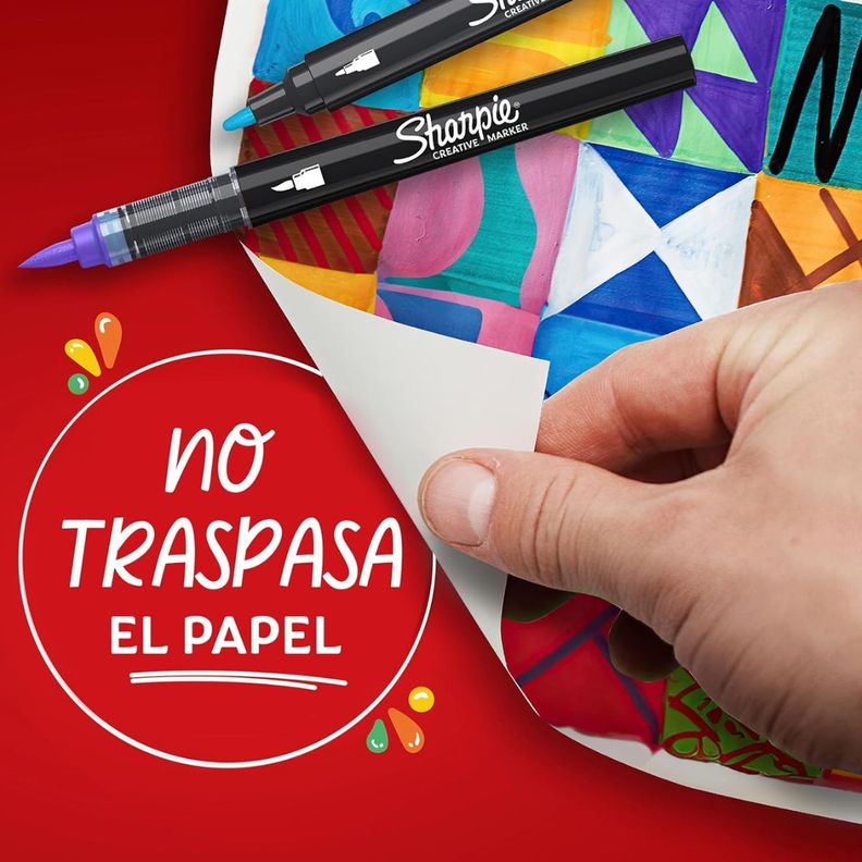 Set 5 Marcadores Acrílicos Sharpie Punta Bala Colores-7