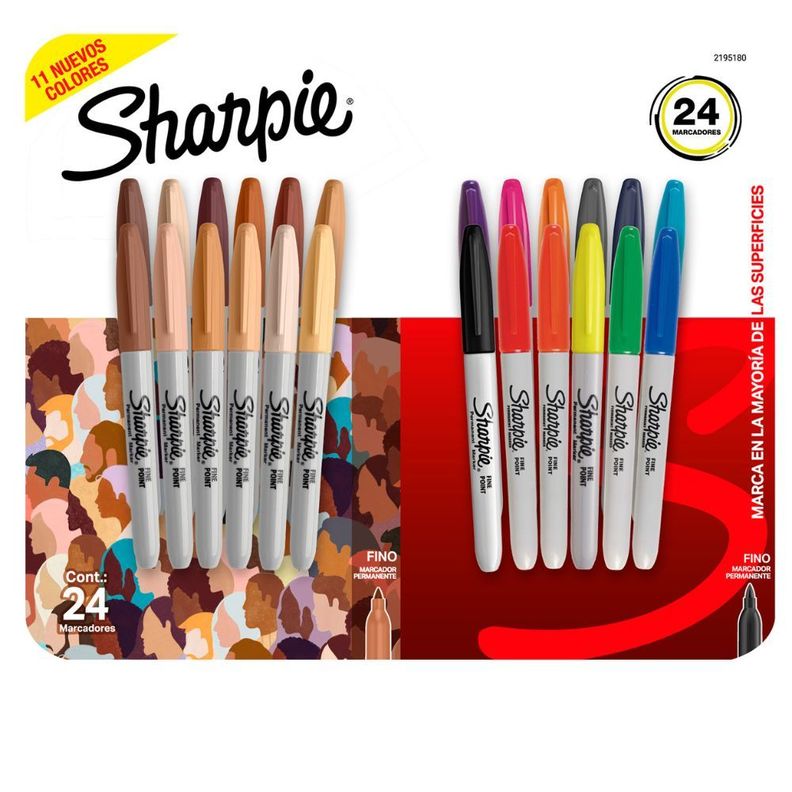 Set 24 Marcadores Sharpie Punta Fina Colores Basicos/Tierra-0