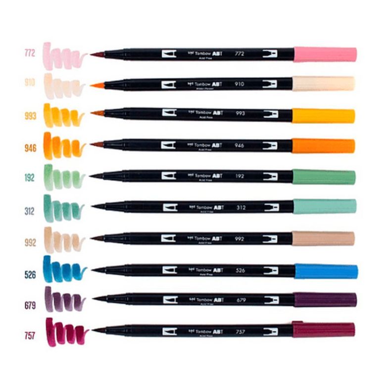 Set Marcadores Tombow Dual Brush Cabaña 10 colores-1