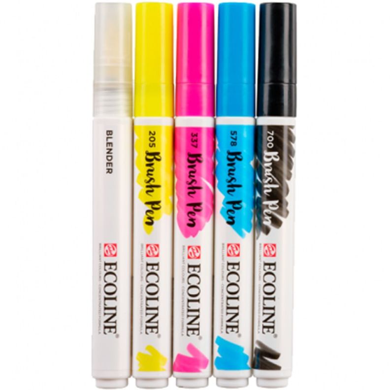 Marcadores Acuarela Ecoline Set 5 Colores Primarios-1