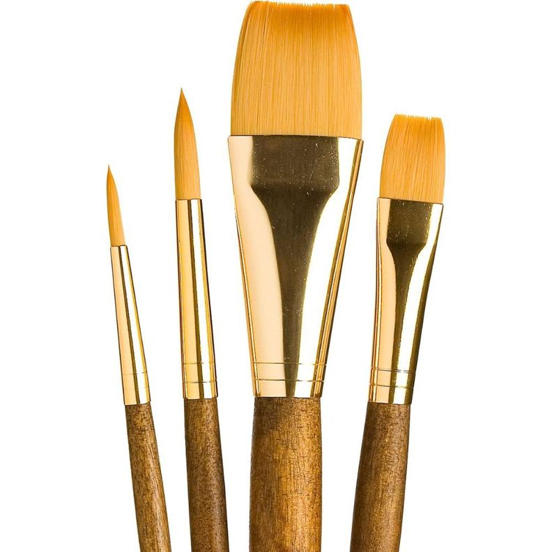 Set 4 Pinceles Princeton Mango Corto Pelo Sintético-0