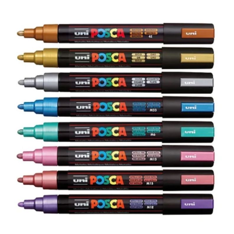 Marcadores Posca 5M Set 8 Colores Metálicos-0