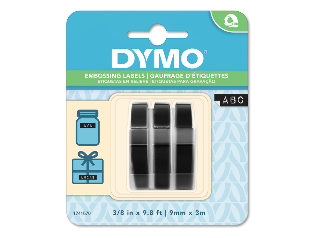 Cinta Pvc Negra Dymo Blister x3 9mmx3m-1