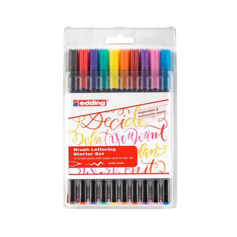 Marcadores Punta Pincel Edding Set 10 colores-0