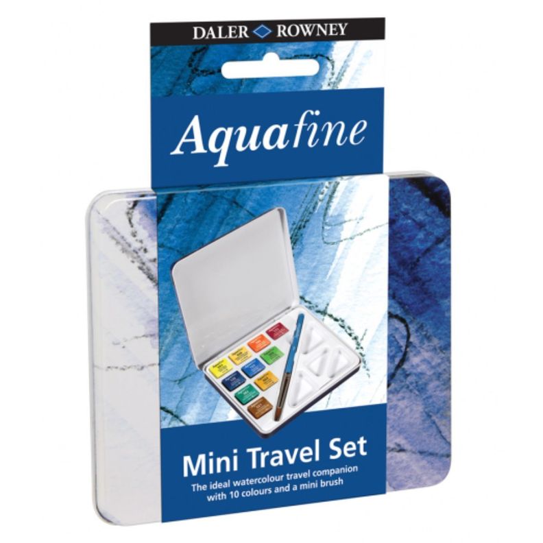 Set 10 Acuarelas Pastillas Daler Rowney Aquafine Mini Travel-0