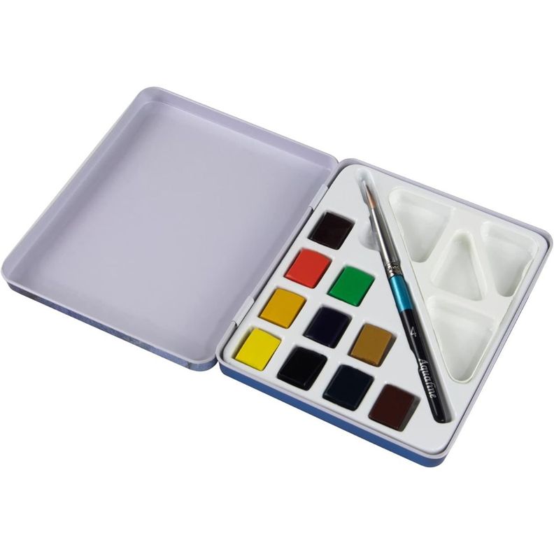 Set 10 Acuarelas Pastillas Daler Rowney Aquafine Mini Travel-2