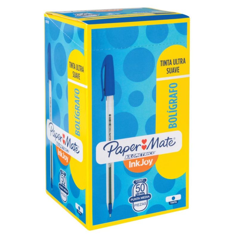 Boligrafo Inkjoy 100St Paper Mate Azul Caja x50-0