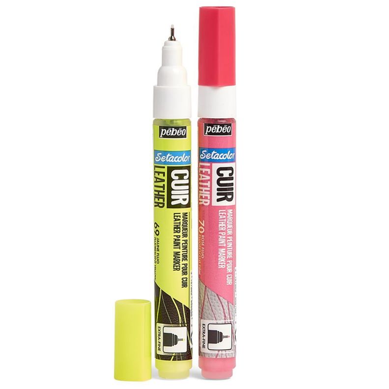 Marcador de Pintura para Cuero Pebeo Setacolor Set 2 Fluor-0