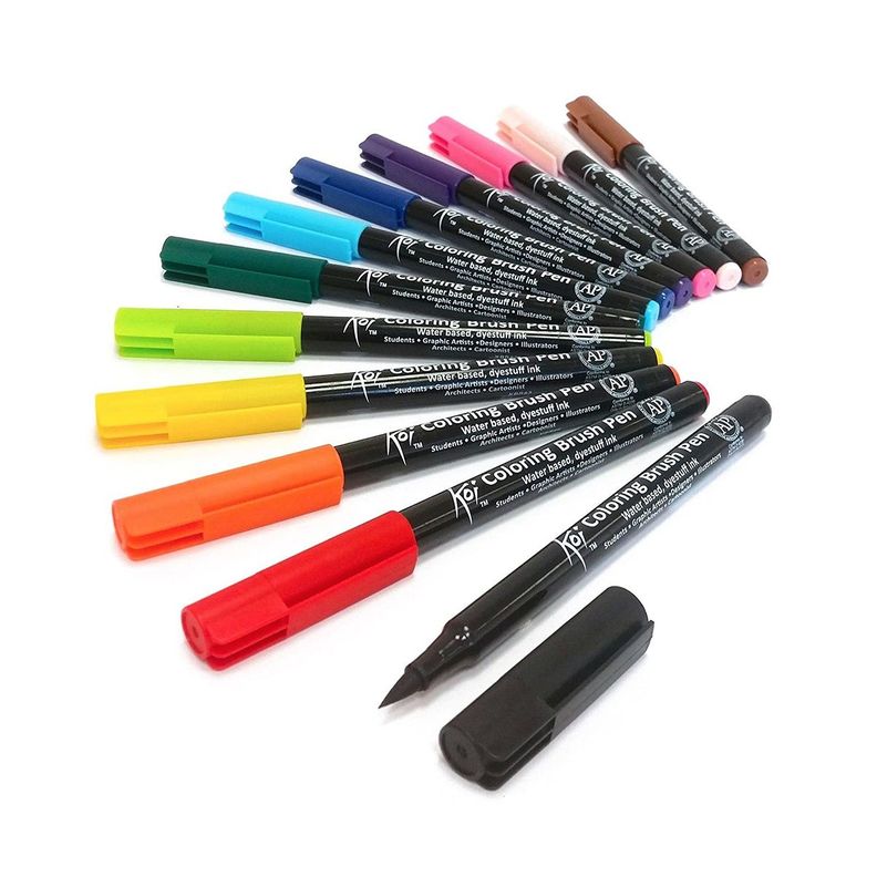 Plumones Punta Pincel Sakura Koi Set 12 Colores-1