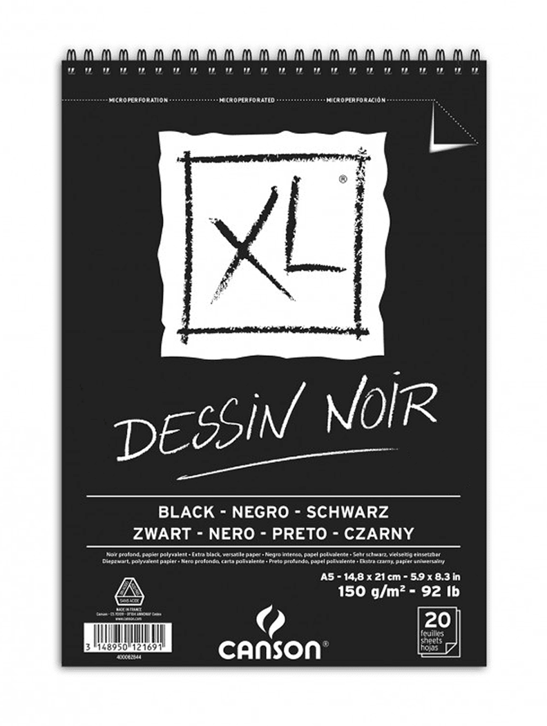Croquera Dibujo Canson XL Negra 150gr A5-0
