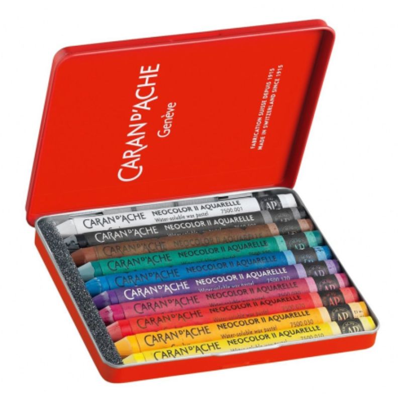 Pasteles De Cera Neocolor II Caran d Ache Set 10 Colores-1