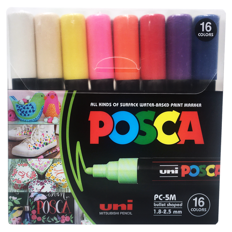 Marcadores Posca 5M Set 16 Colores Basicos-0