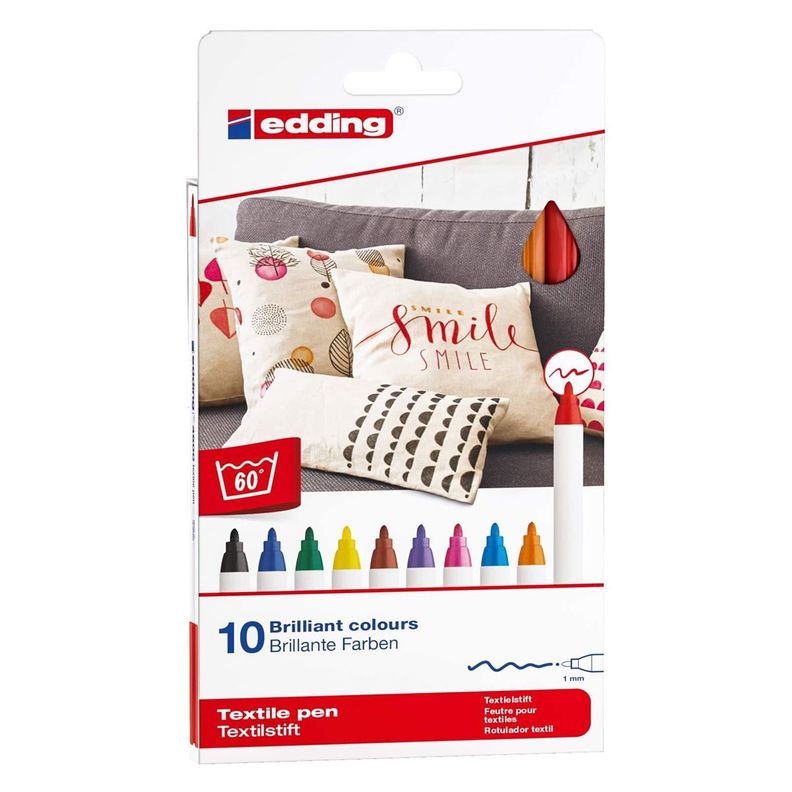 Marcadores Textil Edding Set 10 Tonos Basicos-0