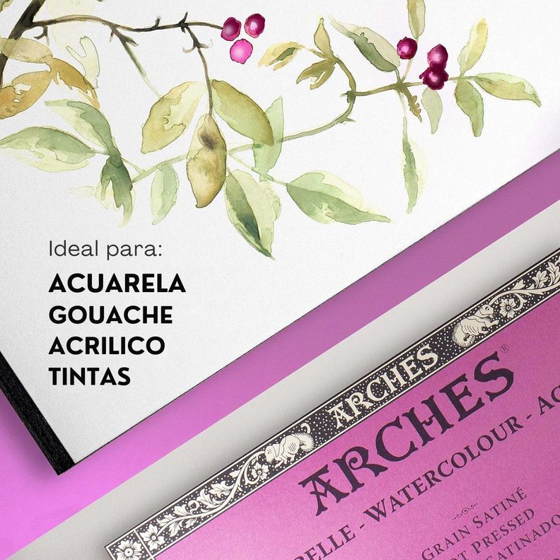 Block Papel Acuarela Arches 300g Grano Satinado 26x36cm 20H-2