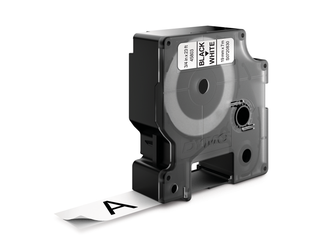 Cinta D1 Dymo 19mmx7m Negro/Blanco-0