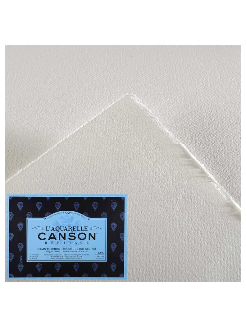 Block Papel Acuarela Heritage 300gr Grano Grueso 31x41cm-1