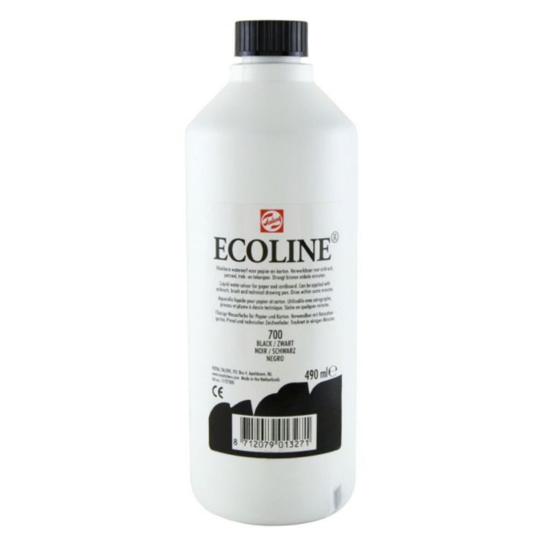 Acuarela Líquida Ecoline 490ml Negro-0