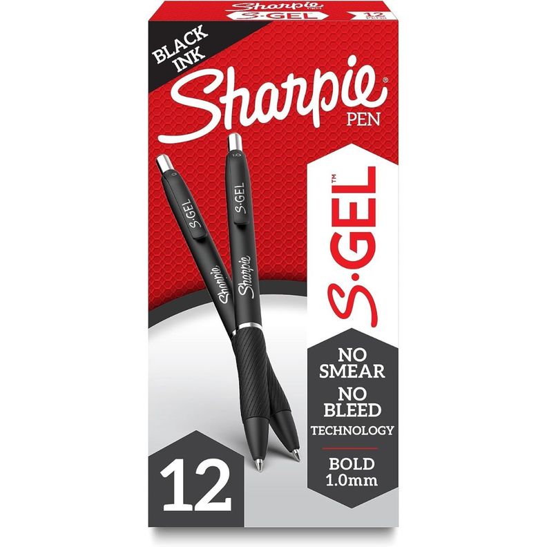 Lapiz Gel Sharpie Punta Media Negro x12-2