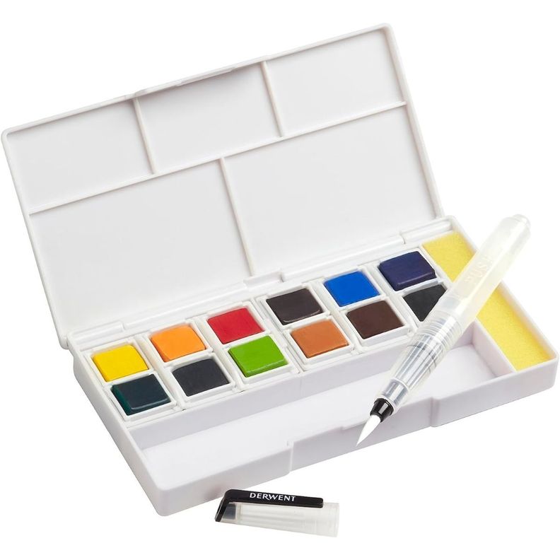 Set 12 Tintas en Pastillas Acuarelables Derwent Inktense N°1-2