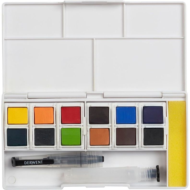 Set 12 Tintas en Pastillas Acuarelables Derwent Inktense N°1-3