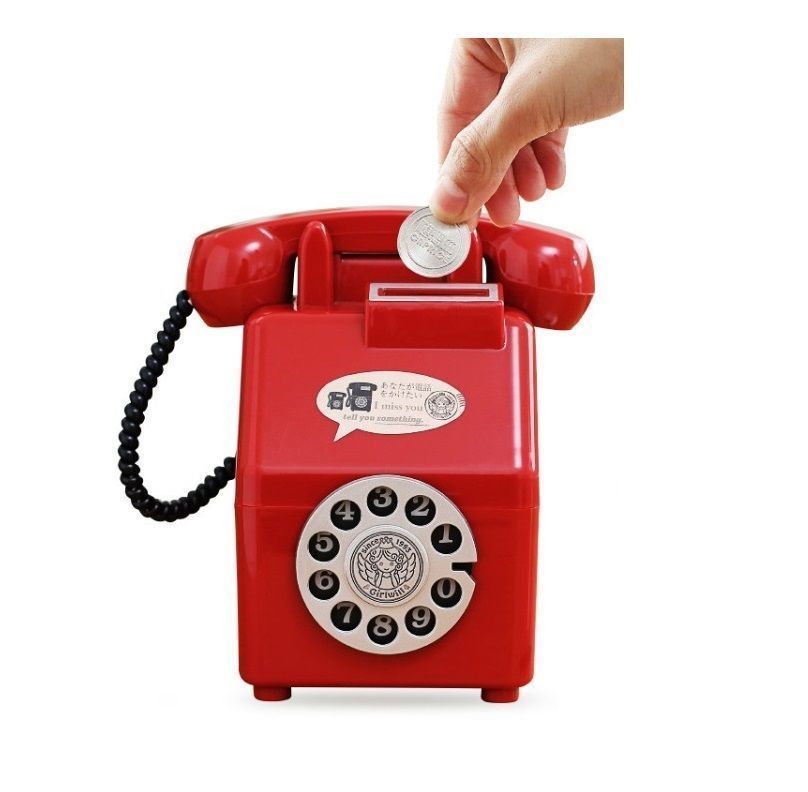 Alcancía Teléfono Retro ZE1784 Rojo-0