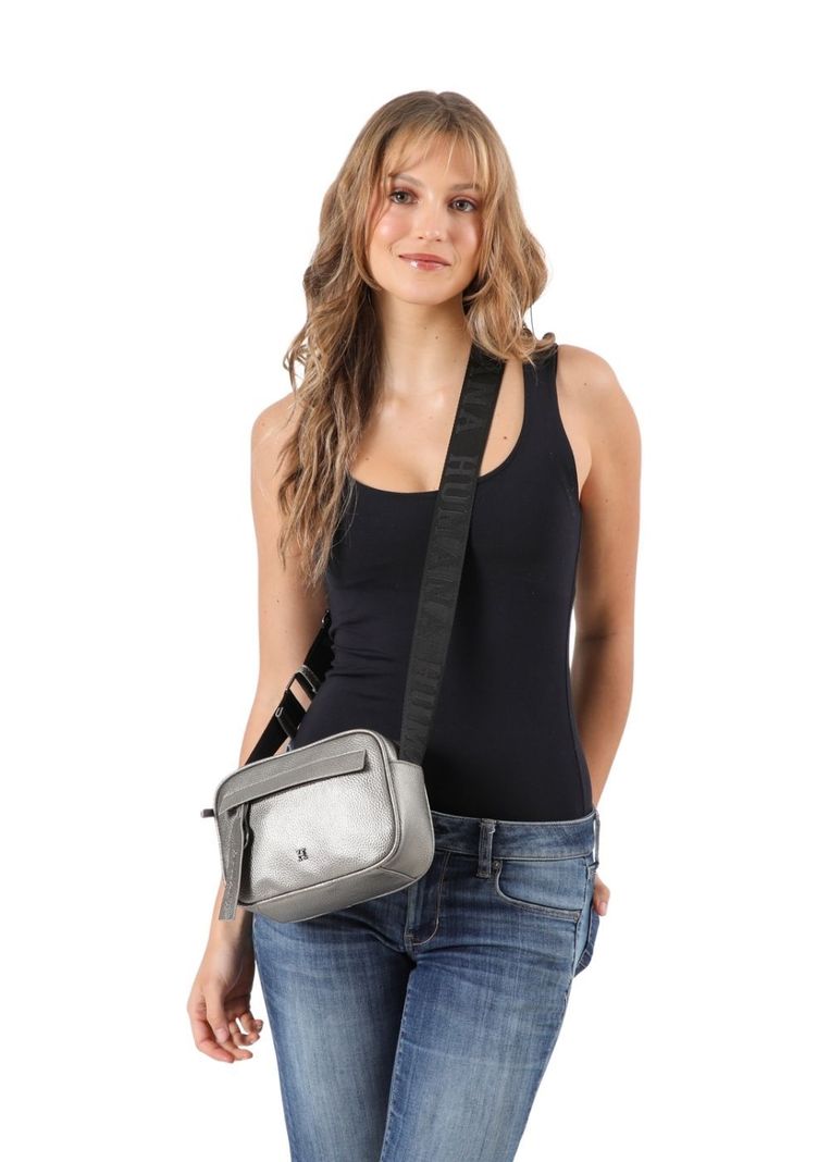 Cartera Cruzada Brenda Plateado Humana-3
