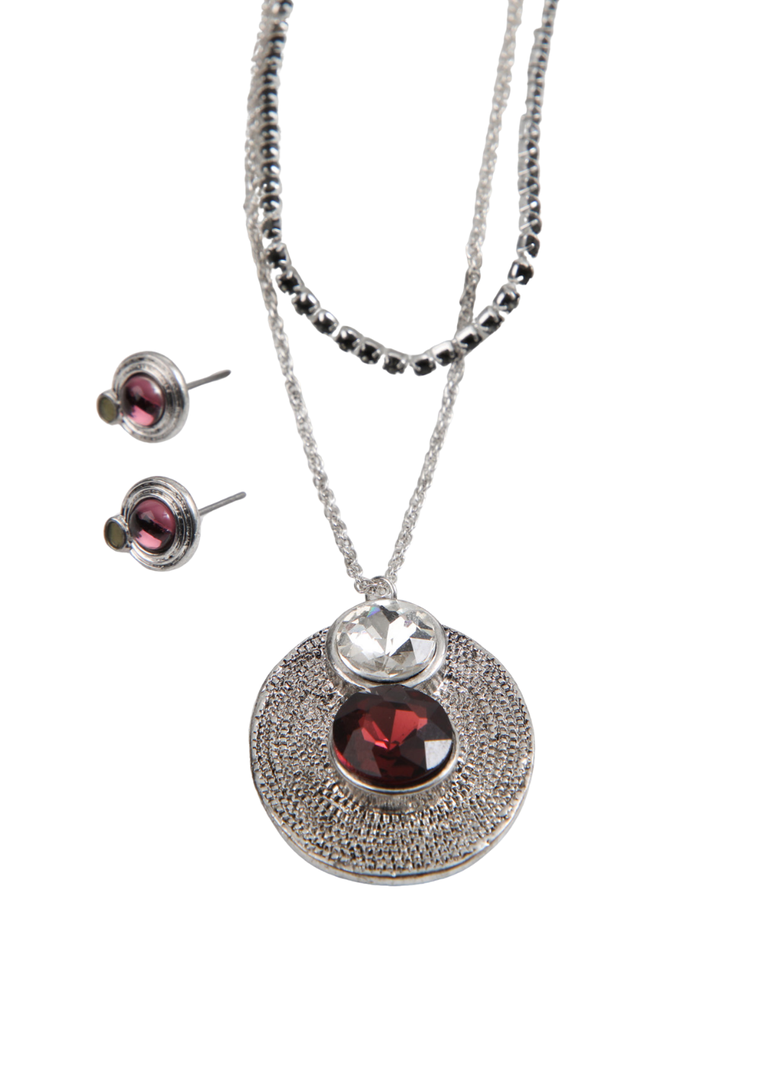 Set Collar Dina Plateado Humana-0