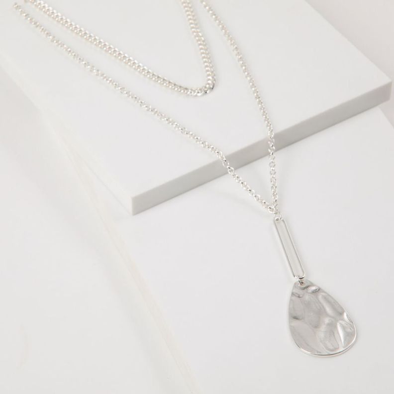 Collar Corto Metal Power Plateado i-D-0