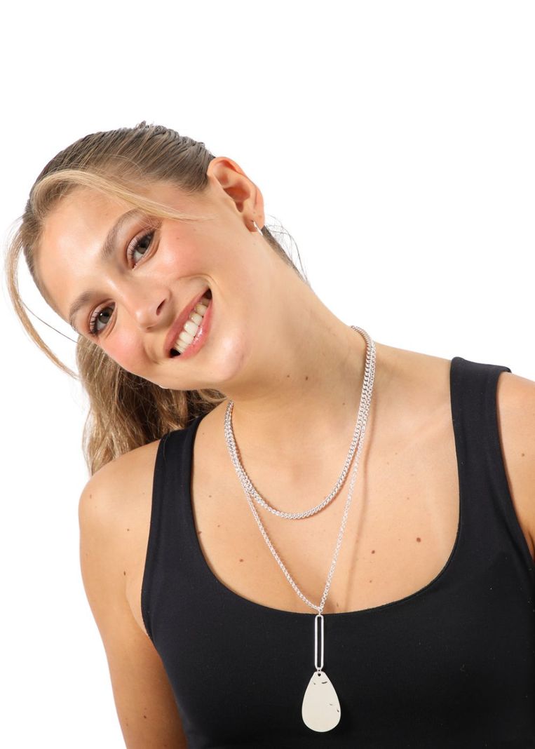 Collar Corto Metal Power Plateado i-D-1