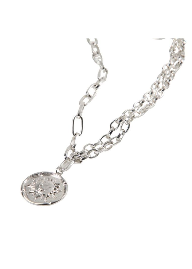 Collar Corto Plateado Black Night Humana-0
