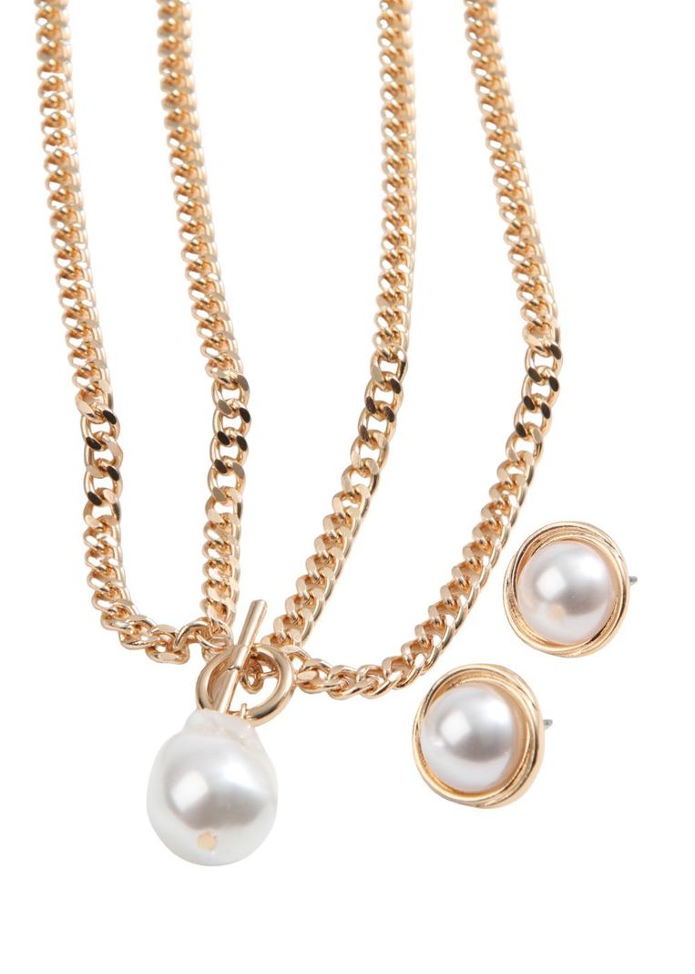 Set de aros y collar Polonia Dorado ID