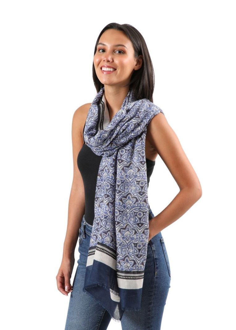 Pañuelo Estampado Mocan Azul I-D-1