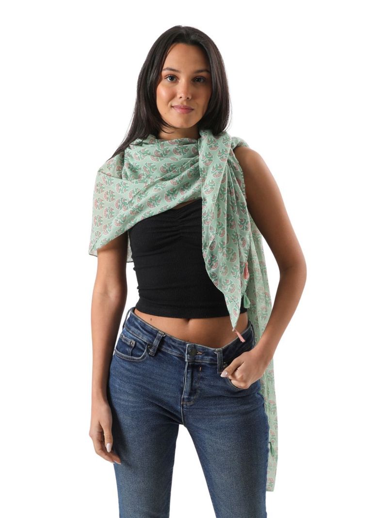 Pañuelo Estampado Jacarandá Verde i-D-1