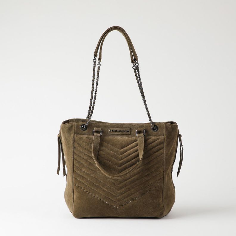 Cartera Cuero Hombro Praga Olive Verde