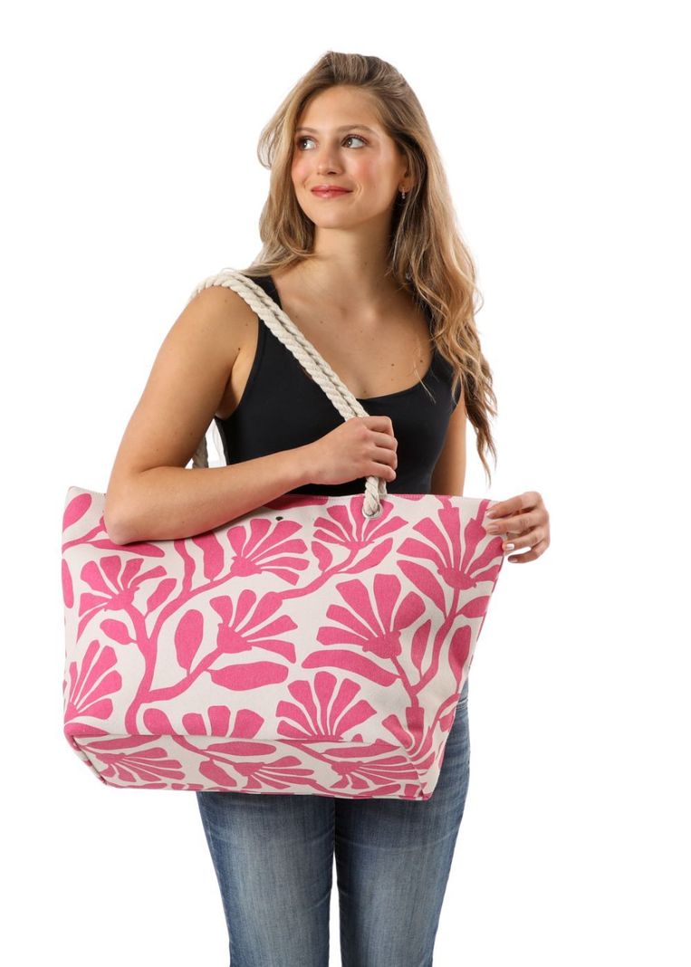 Bolso De Playa Norwich Rosado i-D-3