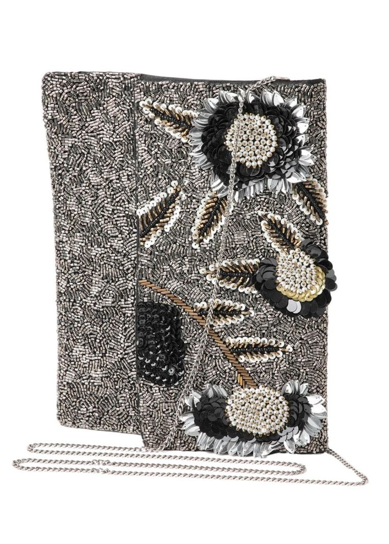 Cartera Clutch Carli Plateado Humana-1