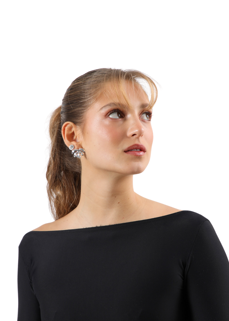 Aros Set Elsa Plateado Humana-1