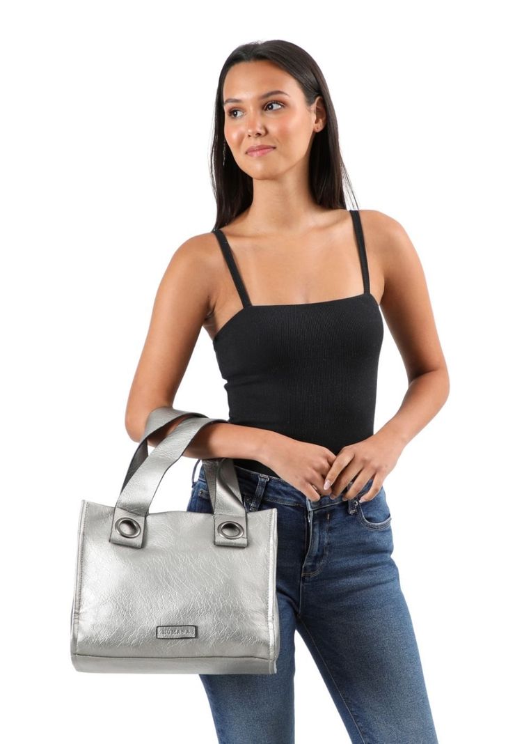 Cartera Cruzada Aylin Plateado Humana-4